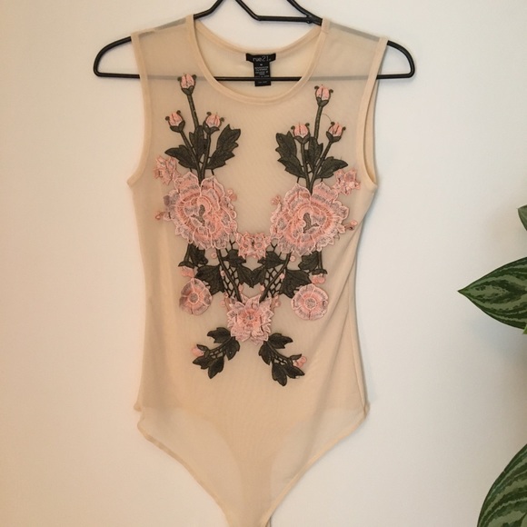 Rue 21 Embroidered Sheer Bodysuit - Picture 1 of 3